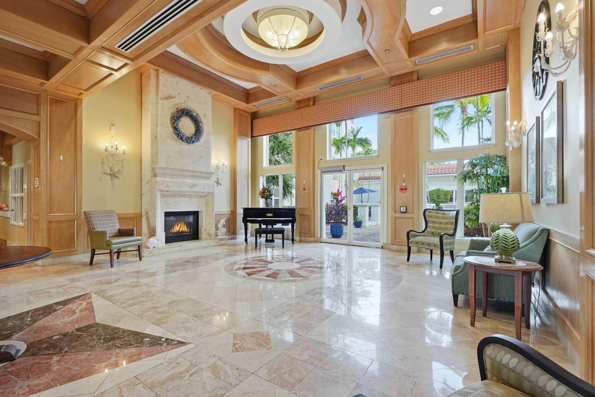 Lobby at Celebration of Deer Creek with seating and a piano